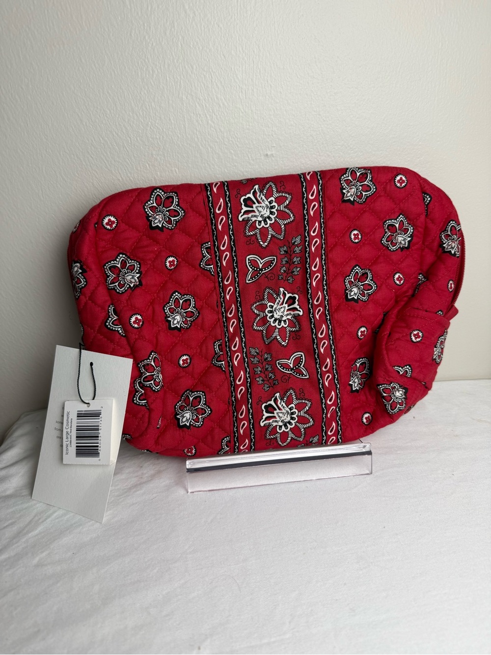 NWT Vera Bradley Red Bandana Iconic Large Cosmetic Bag RETIRED RARE LAST ONE